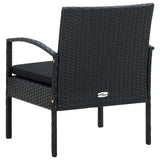 NNEVL Garden Chair with Cushion Poly Rattan Black
