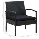 NNEVL Garden Chair with Cushion Poly Rattan Black