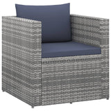 NNEVL 4 Piece Garden Lounge Set Poly Rattan Grey and Anthracite