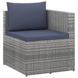 NNEVL 4 Piece Garden Lounge Set Poly Rattan Grey and Anthracite