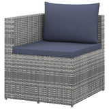 NNEVL 4 Piece Garden Lounge Set Poly Rattan Grey and Anthracite
