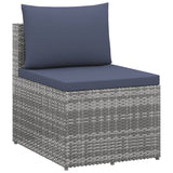 NNEVL 4 Piece Garden Lounge Set Poly Rattan Grey and Anthracite