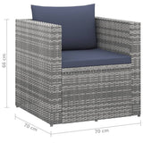 NNEVL 4 Piece Garden Lounge Set Poly Rattan Grey and Anthracite
