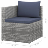 NNEVL 4 Piece Garden Lounge Set Poly Rattan Grey and Anthracite
