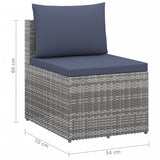 NNEVL 4 Piece Garden Lounge Set Poly Rattan Grey and Anthracite