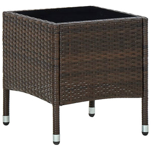 NNEVL Garden Table Brown 40x40x45 cm Poly Rattan