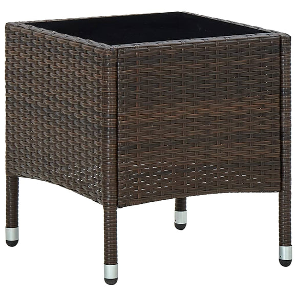 NNEVL Garden Table Brown 40x40x45 cm Poly Rattan