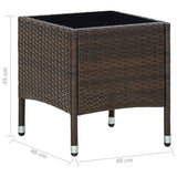 NNEVL Garden Table Brown 40x40x45 cm Poly Rattan