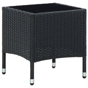 NNEVL Garden Table Black 40x40x45 cm Poly Rattan