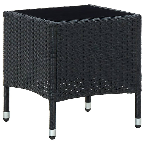 NNEVL Garden Table Black 40x40x45 cm Poly Rattan