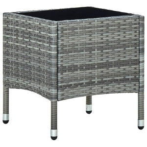 NNEVL Garden Table Grey 40x40x45 cm Poly Rattan
