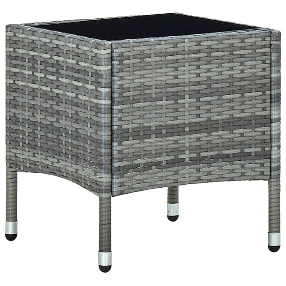 NNEVL Garden Table Grey 40x40x45 cm Poly Rattan