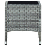 NNEVL Garden Table Grey 40x40x45 cm Poly Rattan