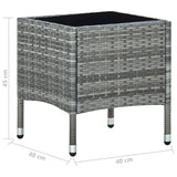 NNEVL Garden Table Grey 40x40x45 cm Poly Rattan