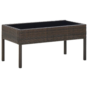 NNEVL Garden Table Brown 75x40x37 cm Poly Rattan
