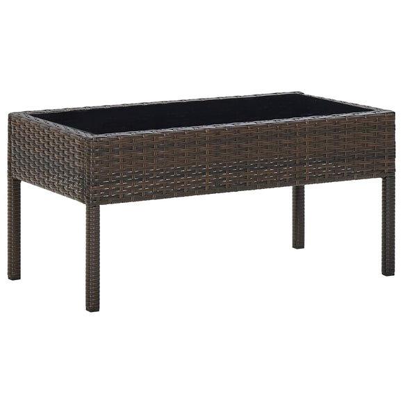 NNEVL Garden Table Brown 75x40x37 cm Poly Rattan