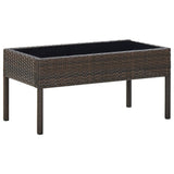 NNEVL Garden Table Brown 75x40x37 cm Poly Rattan