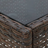 NNEVL Garden Table Brown 75x40x37 cm Poly Rattan