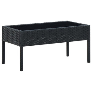 NNEVL Garden Table Black 75x40x37 cm Poly Rattan