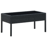 NNEVL Garden Table Black 75x40x37 cm Poly Rattan