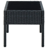 NNEVL Garden Table Black 75x40x37 cm Poly Rattan