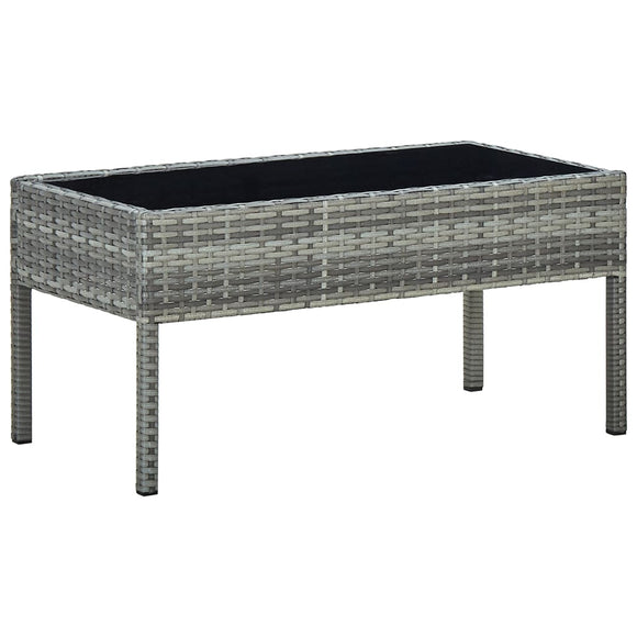 NNEVL Garden Table Grey 75x40x37 cm Poly Rattan