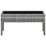 NNEVL Garden Table Grey 75x40x37 cm Poly Rattan
