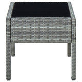 NNEVL Garden Table Grey 75x40x37 cm Poly Rattan