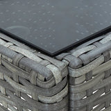 NNEVL Garden Table Grey 75x40x37 cm Poly Rattan