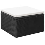 NNEVL 3 Piece Garden Lounge Set Poly Rattan Black and White