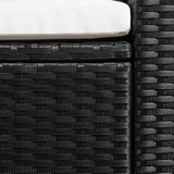 NNEVL 3 Piece Garden Lounge Set Poly Rattan Black and White
