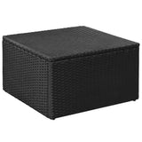 NNEVL 3 Piece Garden Lounge Set Poly Rattan Black and Grey