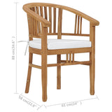 NNEVL Garden Chairs with Cushions 2 pcs Solid Teak Wood