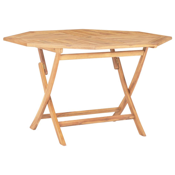 NNEVL Folding Garden Table 120x120x75 cm Solid Teak Wood