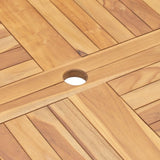 NNEVL Folding Garden Table 120x120x75 cm Solid Teak Wood