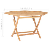 NNEVL Folding Garden Table 120x120x75 cm Solid Teak Wood