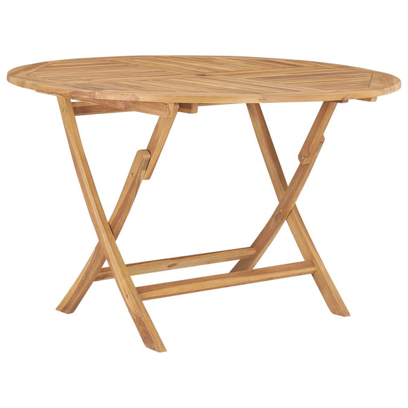 NNEVL Folding Garden Table Ø 120 cm Solid Teak Wood