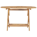 NNEVL Folding Garden Table Ø 120 cm Solid Teak Wood