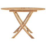 NNEVL Folding Garden Table Ø 120 cm Solid Teak Wood