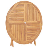 NNEVL Folding Garden Table Ø 120 cm Solid Teak Wood