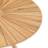 NNEVL Folding Garden Table Ø 85 cm Solid Teak Wood