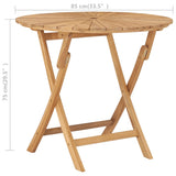NNEVL Folding Garden Table Ø 85 cm Solid Teak Wood
