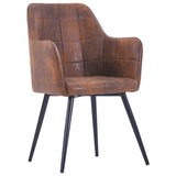 NNEVL Dining Chairs 2 pcs Brown Faux Suede Leather