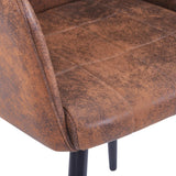 NNEVL Dining Chairs 2 pcs Brown Faux Suede Leather