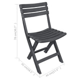 NNEVL 3 Piece Folding Bistro Set Plastic Anthracite