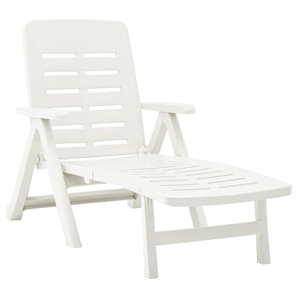NNEVL Folding Sun Lounger Plastic White