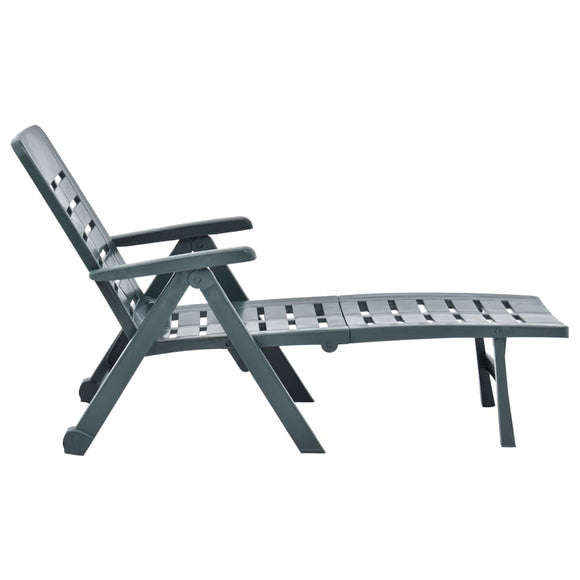 NNEVL Folding Sun Lounger Plastic Green