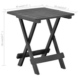 NNEVL Folding Garden Table Anthracite 45x43x50 cm Plastic