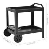 NNEVL Beverage Cart Anthracite 69x53x72 cm Plastic