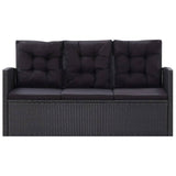 NNEVL 6 Piece Garden Lounge Set with Cushions Poly Rattan Black
